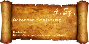 Ackerman Szalviusz névjegykártya